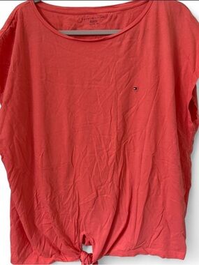 Tommy Hilfiger Coral Knot-Front Short Sleeve Tee